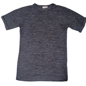 Coverstitched Charcoal Grey/Black Short Sleeve T-Shirt Size Medium
